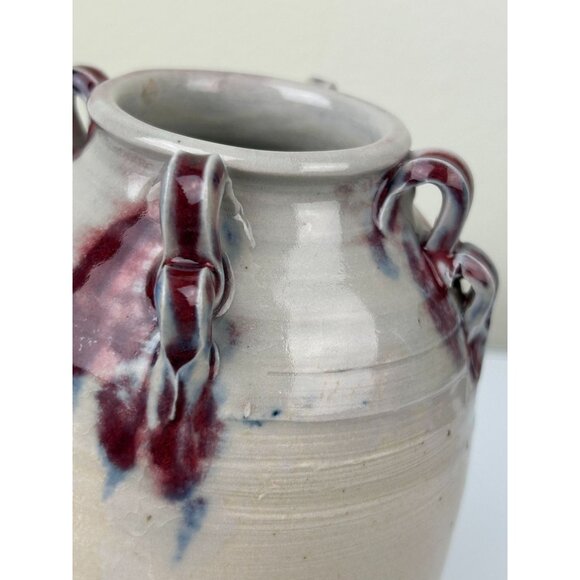 Everton Artist Signed Pottery Art Vase Handmade Eclectic 7.5" READ - Picture 10 of 16